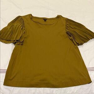 Pleated Sleeve Mustard Top